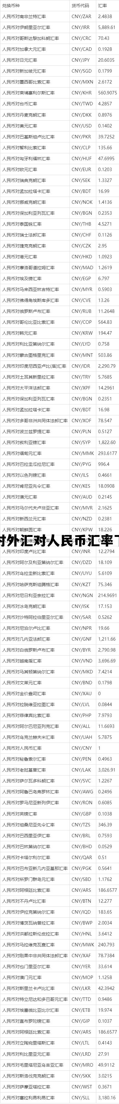 中国人民银行外汇汇率查询官网下载，实时外汇对人民币汇率下载